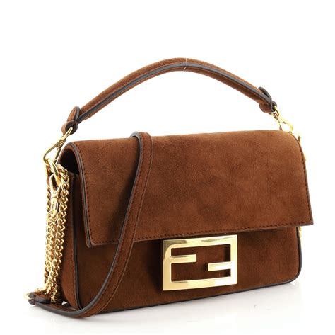 prezzo pochette fendi|Fendi suede baguette bag.